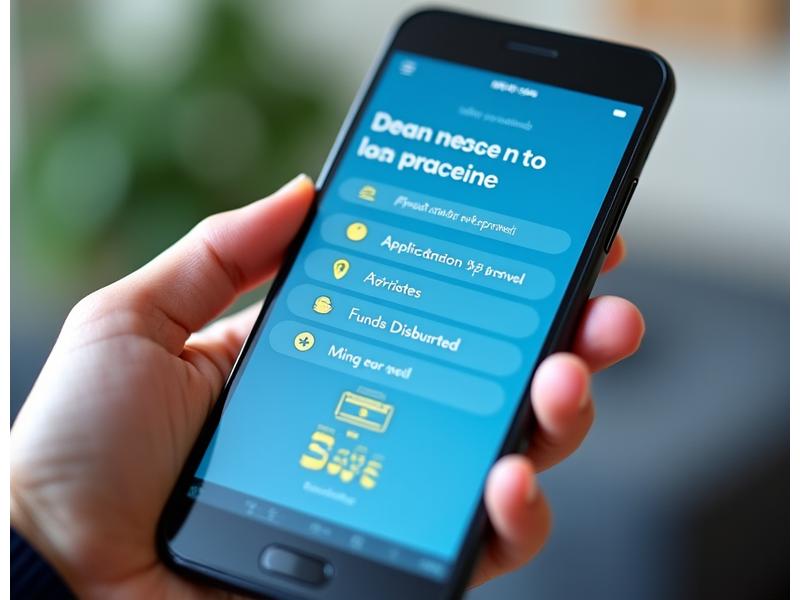 Mobile phone screen displaying a real-time loan disbursement tracking interface with progress bars and notifications