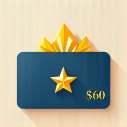 Illustration of a premium loan offer card with a gold star and advanced financial graphs.